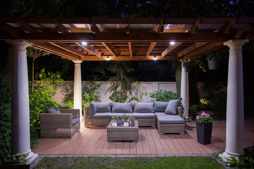 patio cover at night