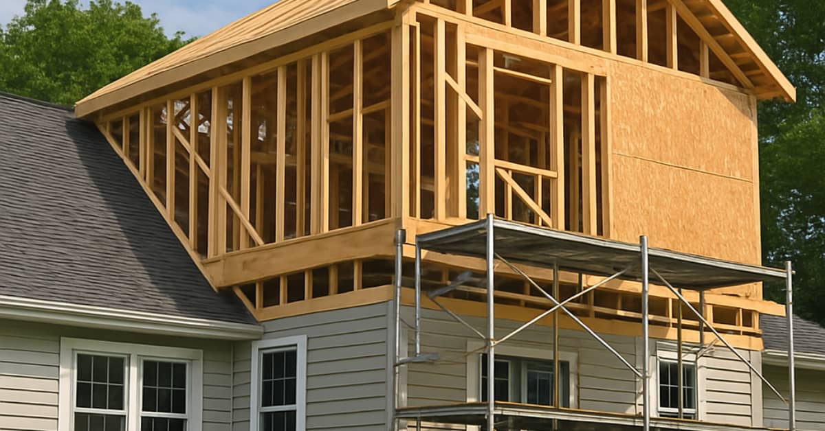second floor home addition in nJ, wood framing