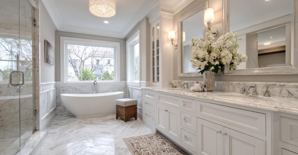 bathroom counter, tub, window, home improvement contractor, nj